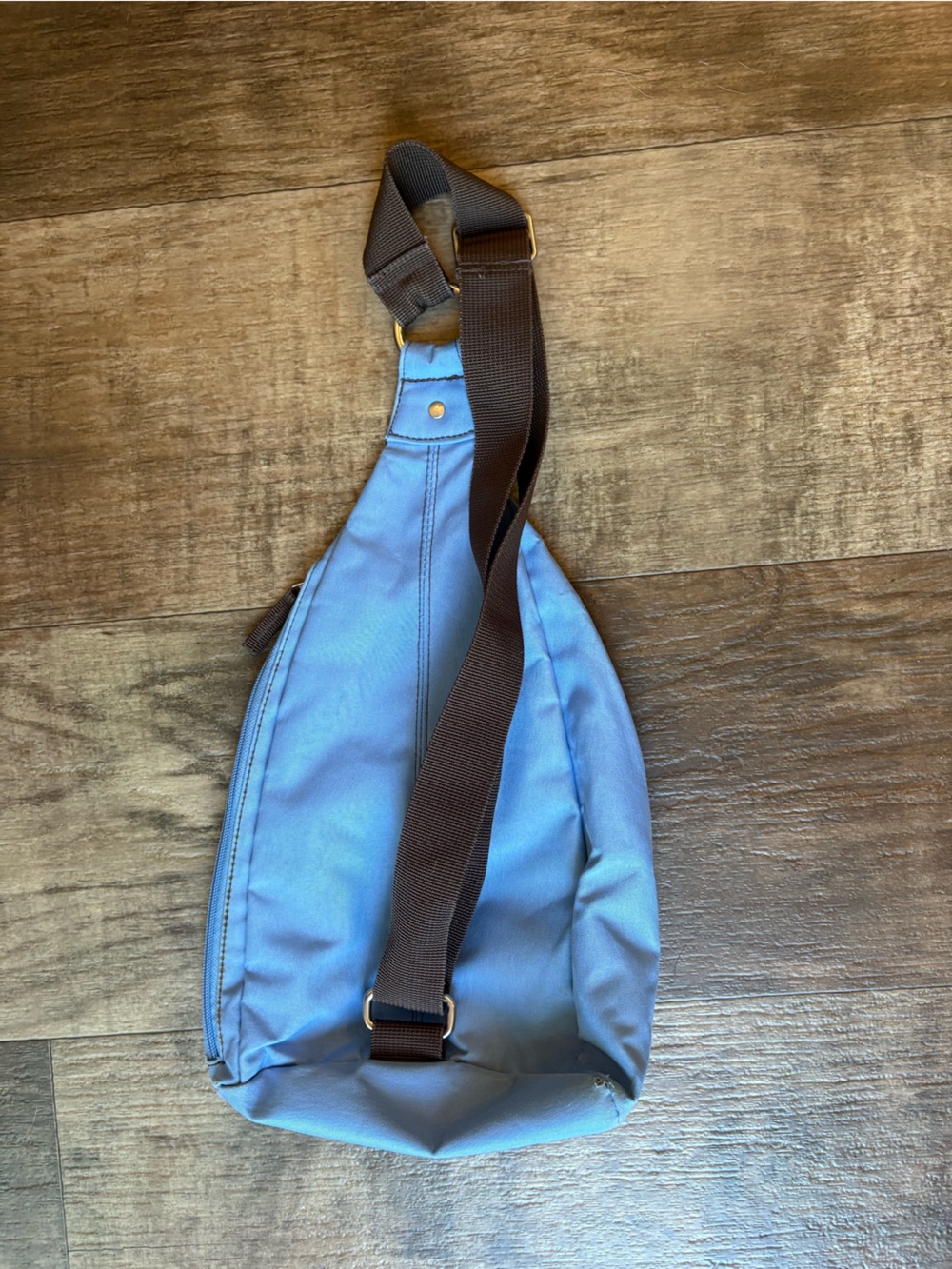 Ariat Blue Sling Crossbody Bag with Brown Strap - Picture 3 of 6